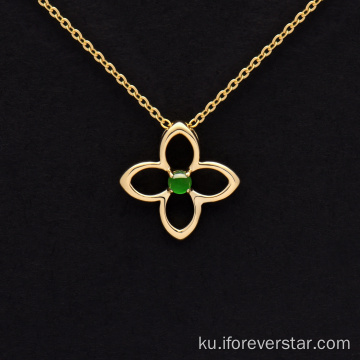 18k Zêrîn Zêrîn Jadeite Pendant Charms